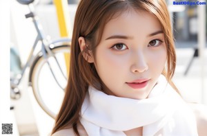 A woman with long brown hair is posing for a picture.