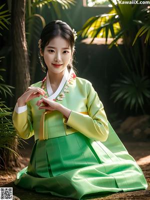 A woman in a white dress posing for a picture.
