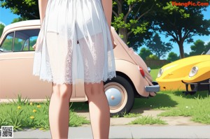 A woman in a red dress posing for a picture.