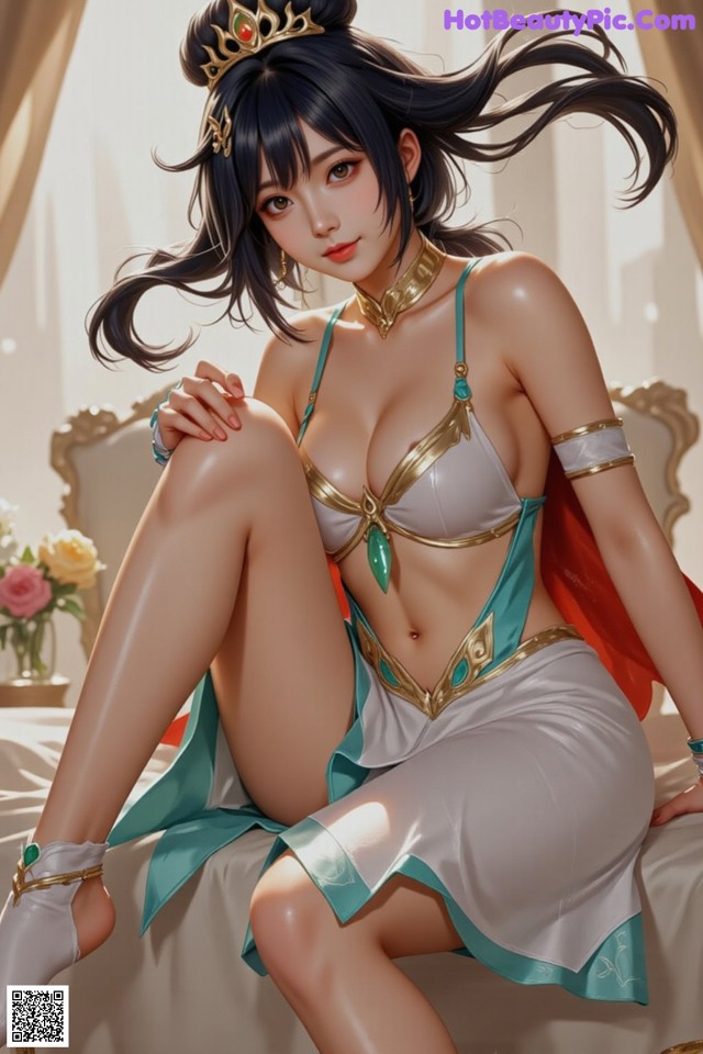 Hentai - Under the Radiance of Celestial Grace Set.2 20250124 Part 12 No.4eb870 A woman in a bikini sitting on a bed.